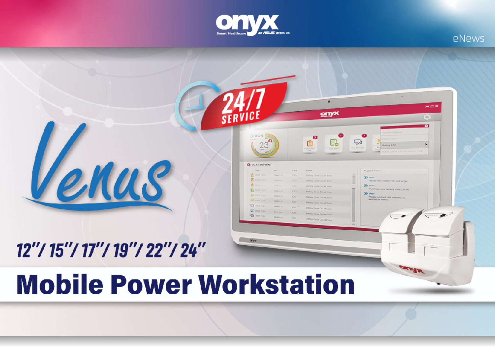 ONYX VENUS SERIES OF MOBILE POWERED WORKSTATIONS